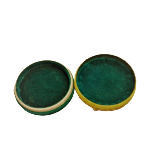 Green Velvet Trinket Box White Rose  Pearl Hearts Flower Handcrafted Valentine - Picture 5 of 6